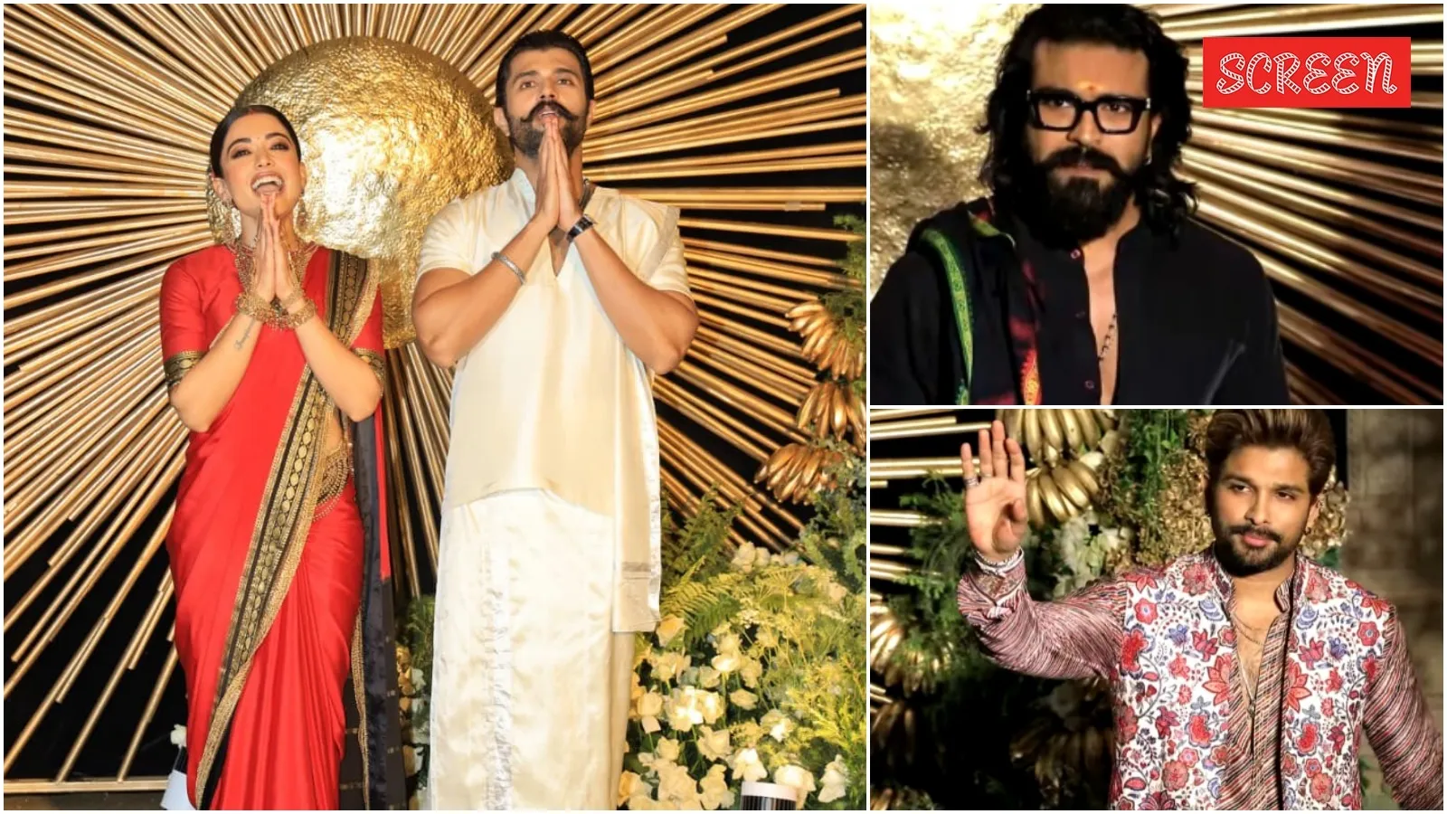 Allu Arjun, Ram Charan, Chiranjeevi, Naga Chaitanya attend&nbsp;Rashmika Mandanna-Vijay Deverakonda&rsquo;s wedding reception. See pics